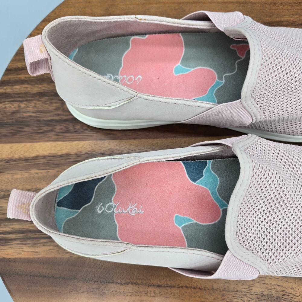 OluKai Shoes Womens 9.5 Light Pink Mesh Hale'iwa Slip On Comfort Sneakers - Picture 6 of 8